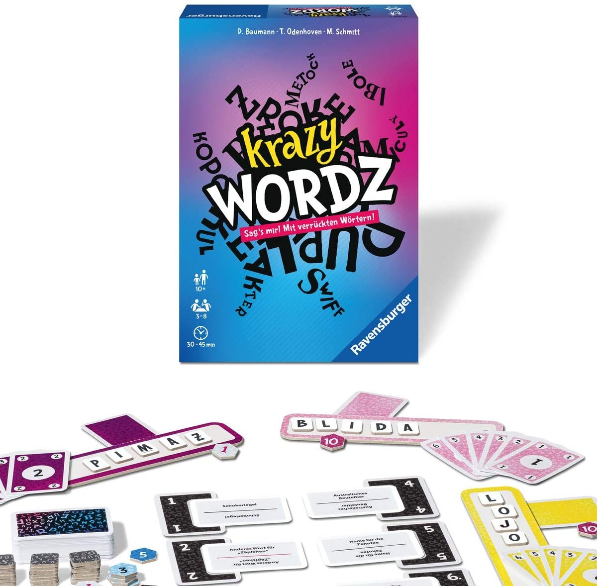 Ravensburger 26837 - Krazy Wordz - Gesellschaftsspiel für die ganze Familie, Spiel für Erwachsene und Kinder ab 10 Jahren, Partyspiel für 3-8 Spieler - mit 240 Spielkarten