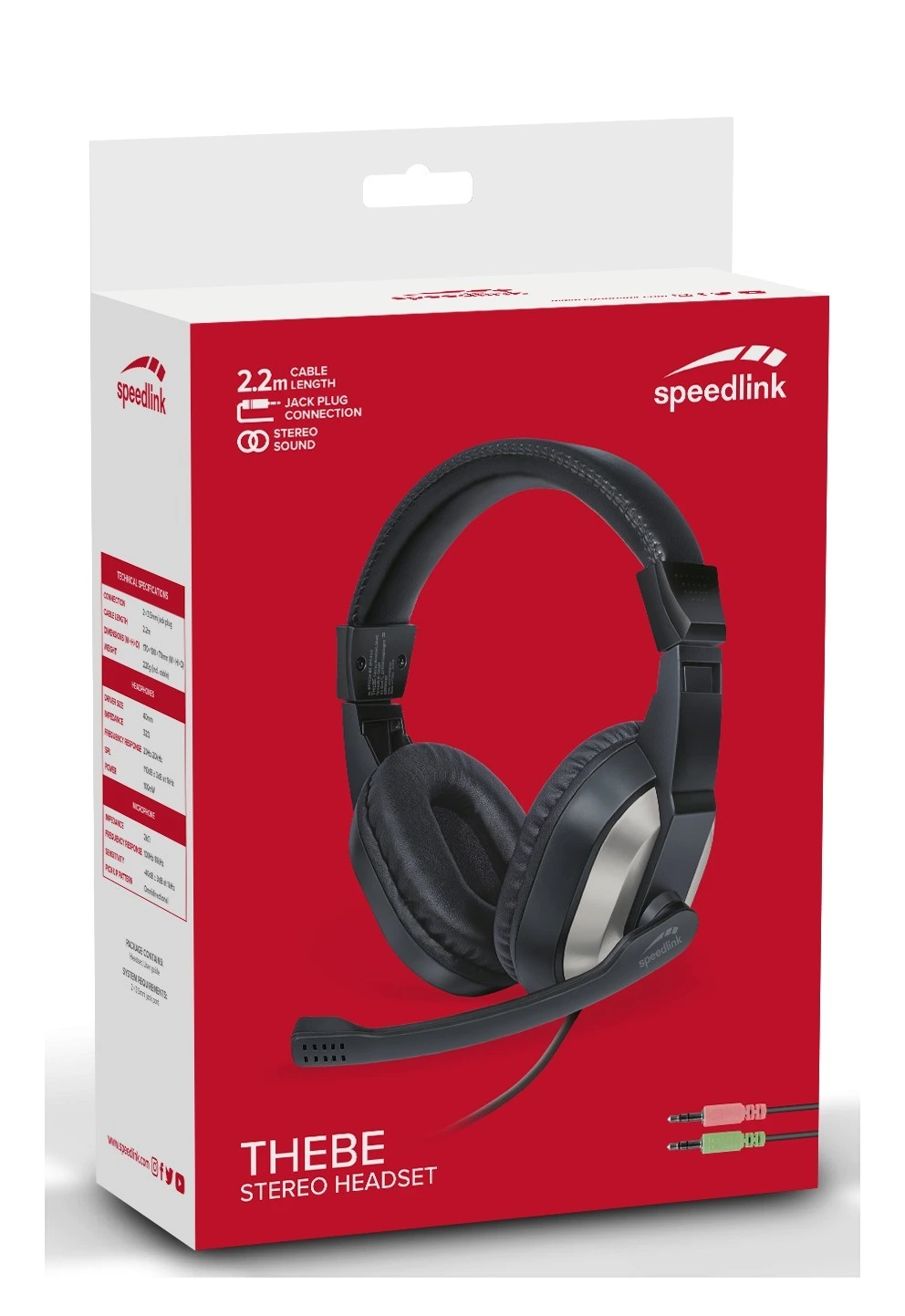 SPEEDLINK THEBE Stereo wired Headset SL-870020-BK black