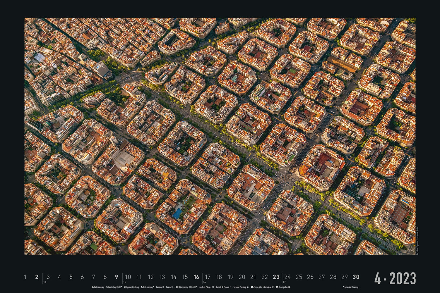 Aerial Views 2023 - Bildkalender 49,5x33 cm - fantastische Luftaufnahmen - Landschaft - Natur - Wandkalender - Wandplaner - Städtekalender