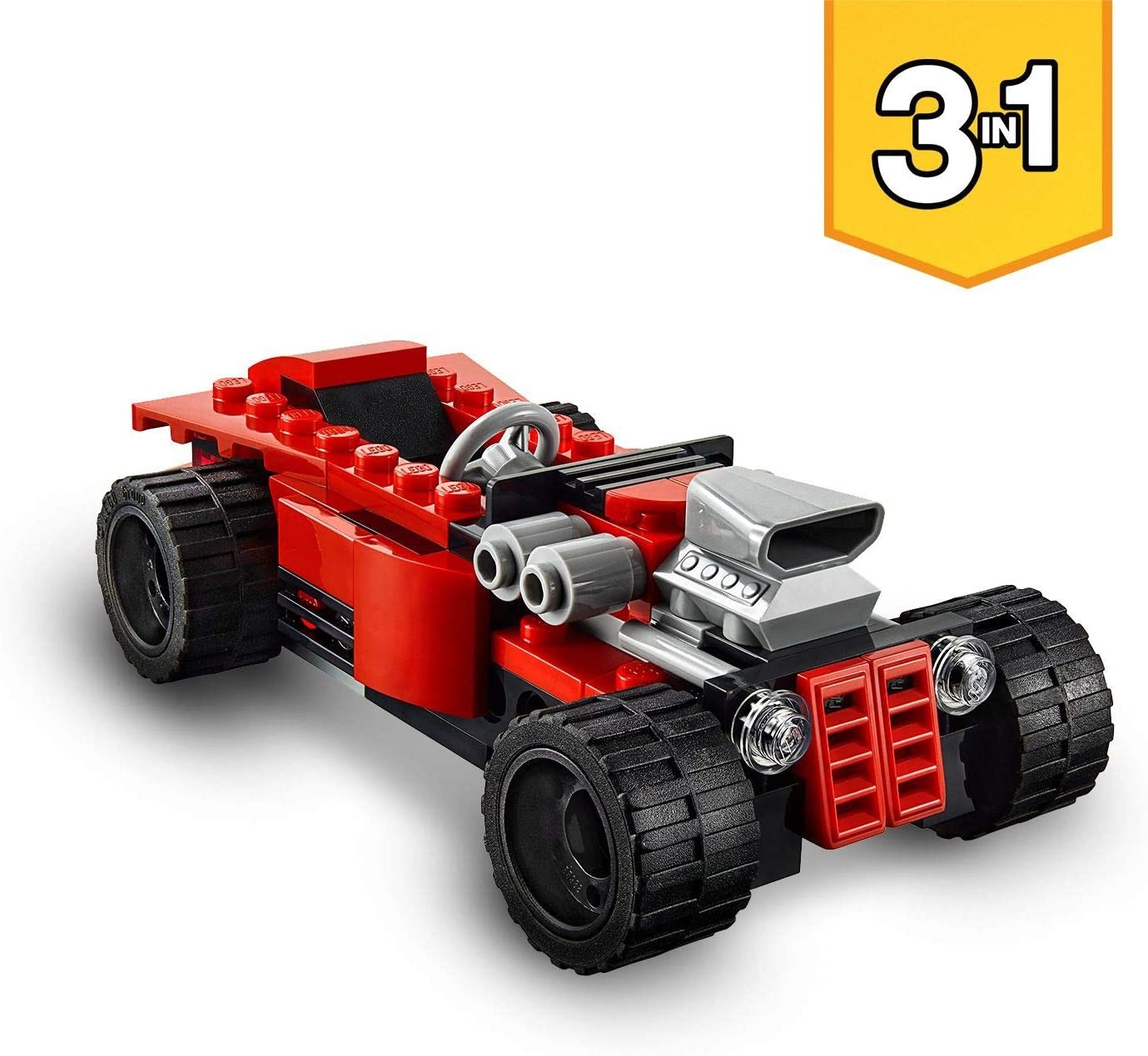 LEGO Creator 31100 - Sportwagen, 3-in-1 Sets, Sportwagen-, Hot Rod-, Flieger-Bauset, 134 Teile
