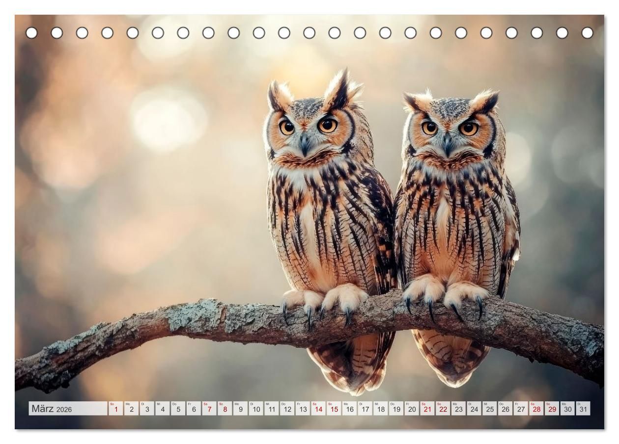 EULEN Wächter des Waldes (Tischkalender 2026 DIN A5 quer), CALVENDO ...