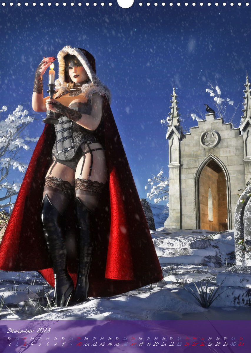 Sexy Goth Girls - Gothic Pin Ups (Wandkalender 2023 DIN A3 hoch)