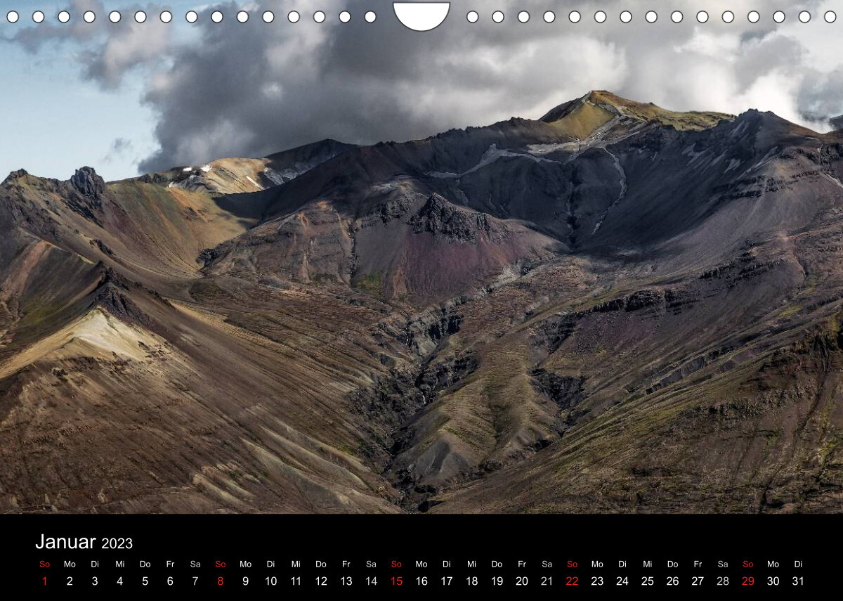 Island von oben (Wandkalender 2023 DIN A4 quer)