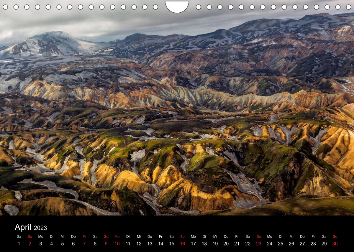 Island von oben (Wandkalender 2023 DIN A4 quer)