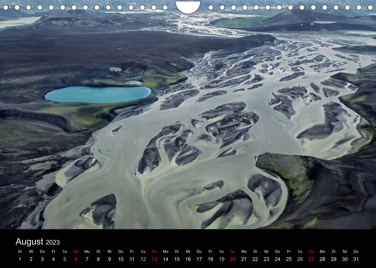 Island von oben (Wandkalender 2023 DIN A4 quer)