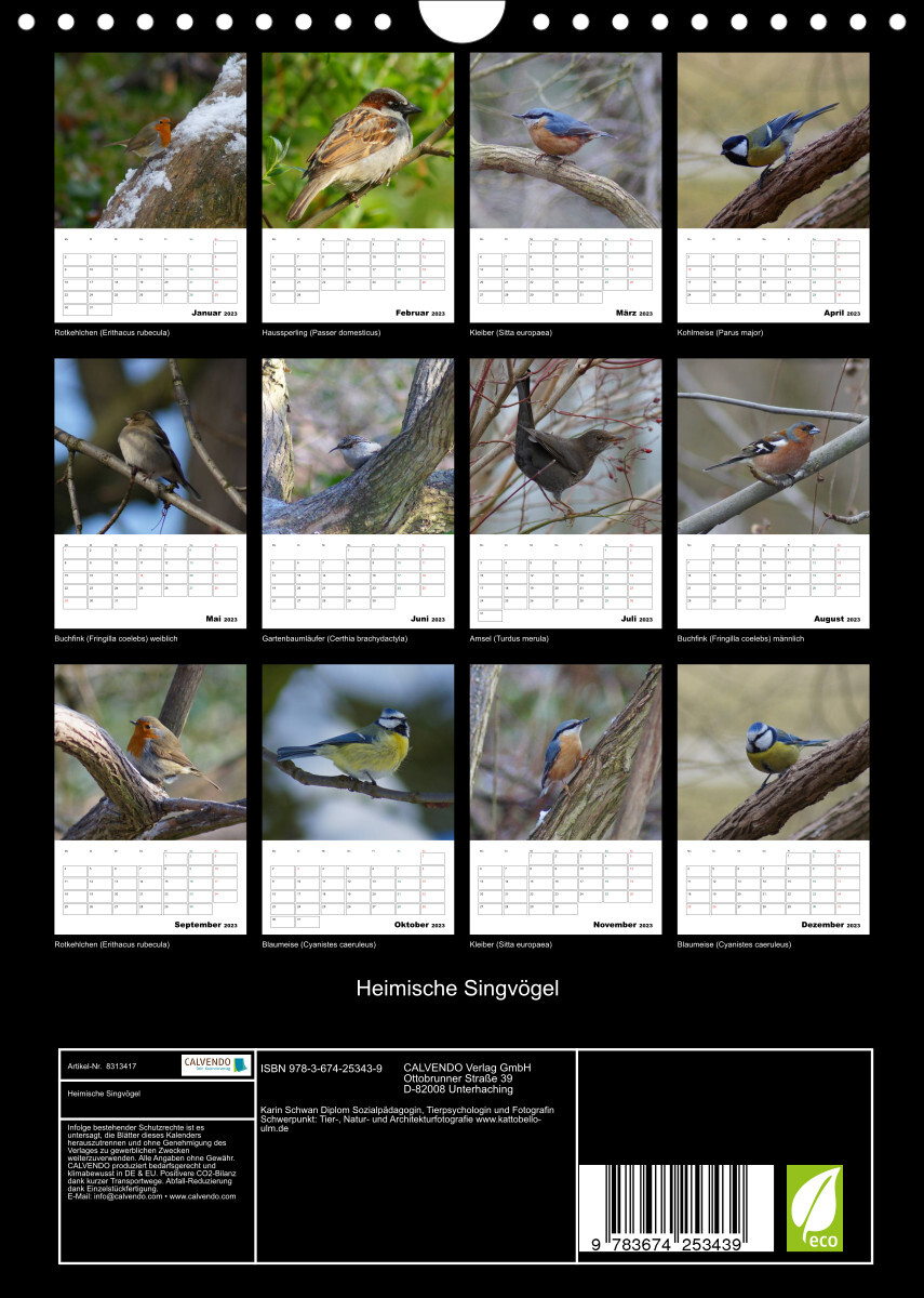 Heimische Singvögel (Wandkalender 2023 DIN A4 hoch)