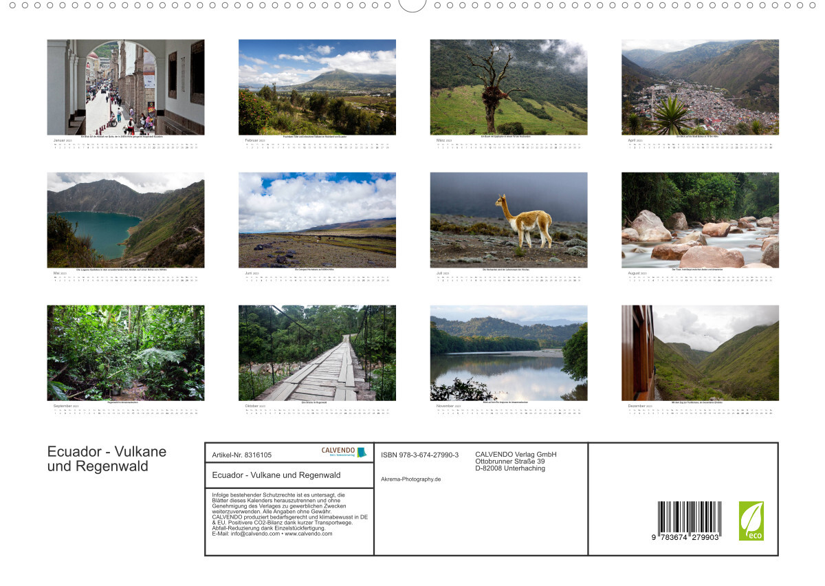 Ecuador - Regenwald und Vulkane (Premium, hochwertiger DIN A2 Wandkalender 2023, Kunstdruck in Hochglanz)
