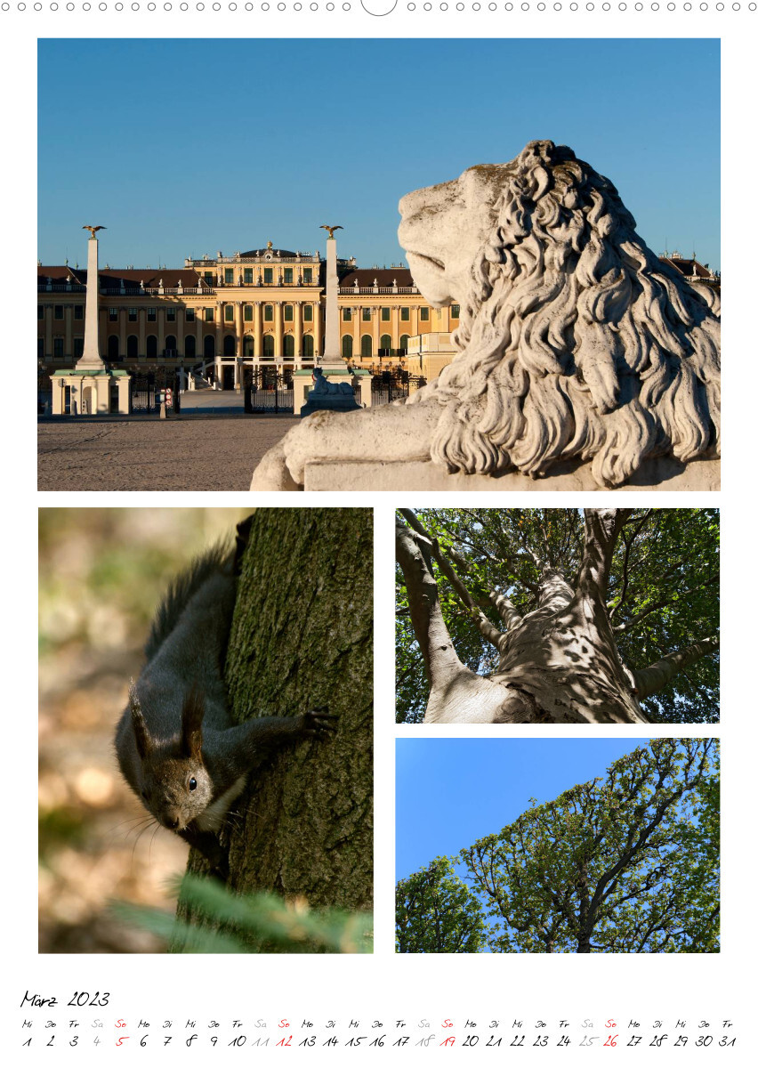 Schloss Schönbrunn im Wandel der JahreszeitenAT-Version (Premium, hochwertiger DIN A2 Wandkalender 2023, Kunstdruck in Hochglanz)