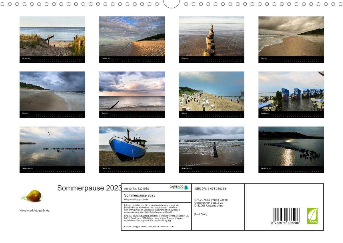 Sommerpause 2023 (Wandkalender 2023 DIN A3 quer)
