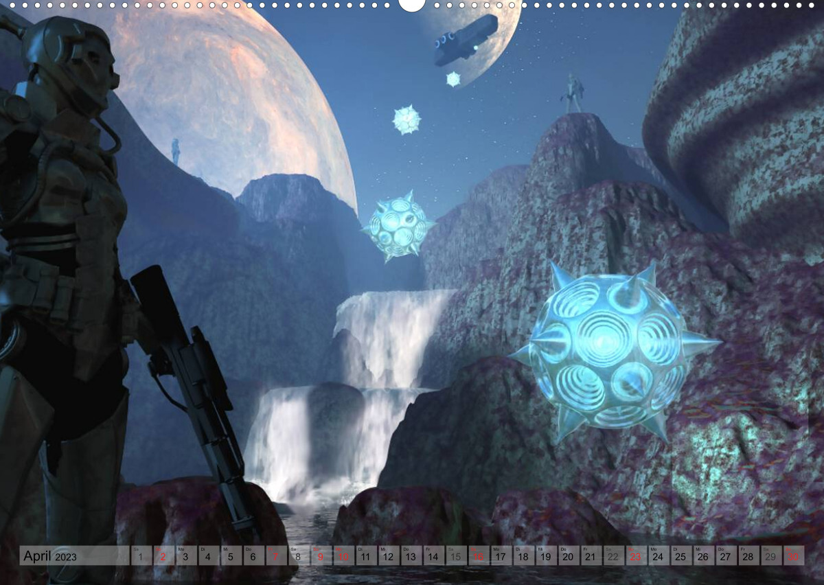 Zukunftswelten (Science Fiction) (Wandkalender 2023 DIN A2 quer)