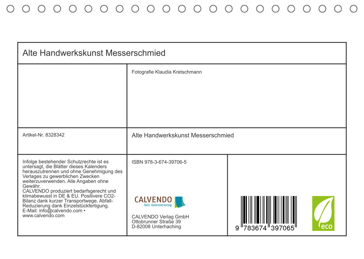 Alte Handwerkskunst Messerschmied (Tischkalender 2023 DIN A5 quer)