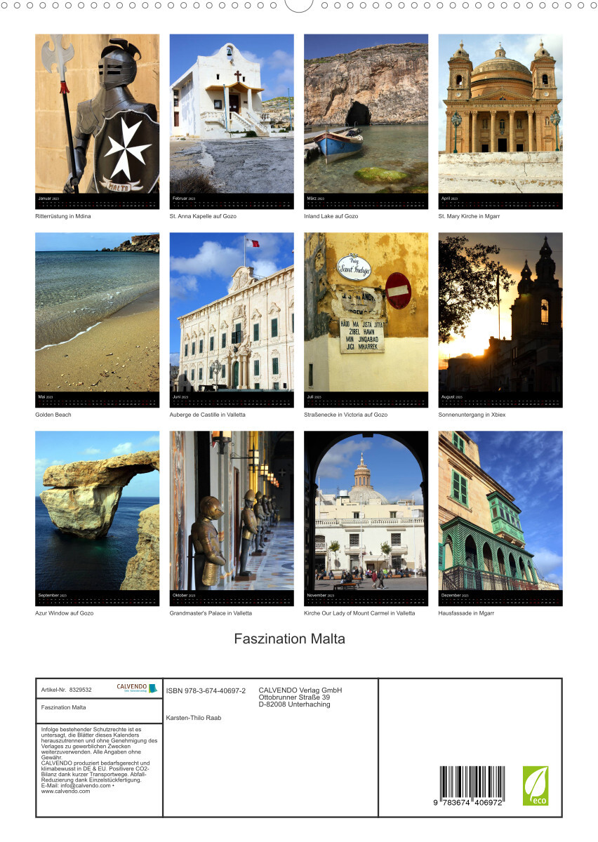 Faszination Malta (Premium, hochwertiger DIN A2 Wandkalender 2023, Kunstdruck in Hochglanz)