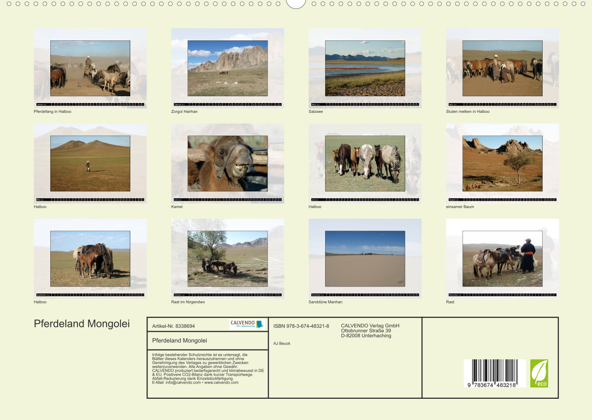 Pferdeland Mongolei (Premium, hochwertiger DIN A2 Wandkalender 2023, Kunstdruck in Hochglanz)