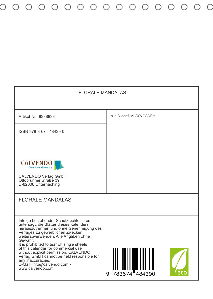 FLORALE MANDALASAT-Version (Tischkalender 2023 DIN A5 hoch)