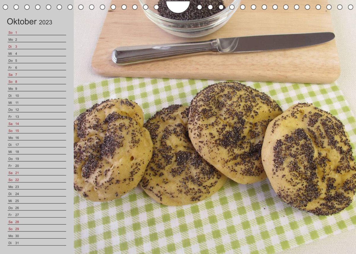 Frisch gebackene Brote und Brötchen (Wandkalender 2023 DIN A4 quer)