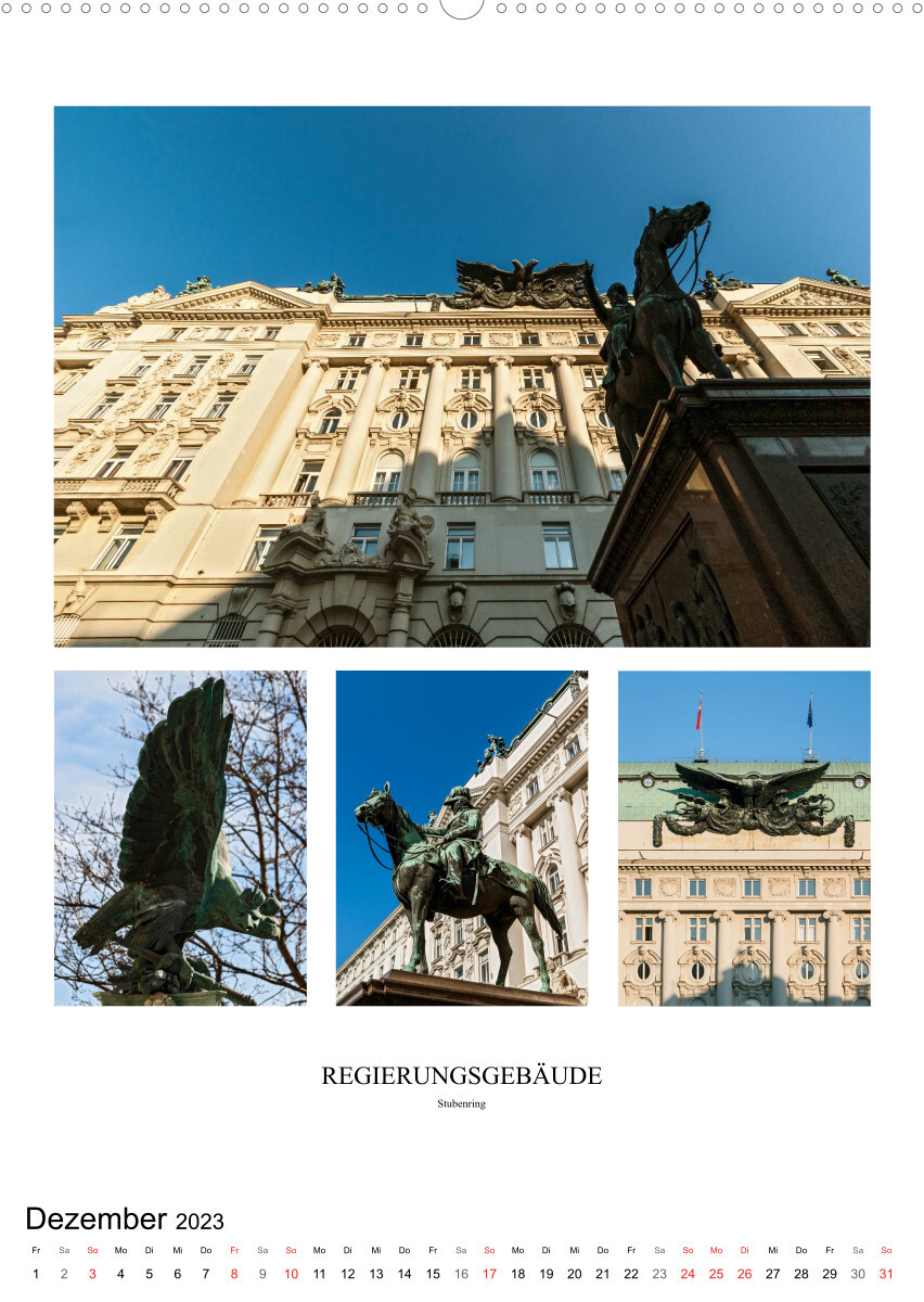 Die Wiener RingstrasseAT-Version (Premium, hochwertiger DIN A2 Wandkalender 2023, Kunstdruck in Hochglanz)