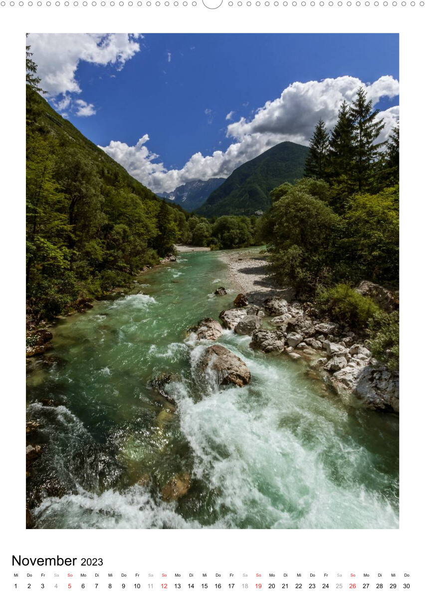 Soca - Sloweniens Smaragdfluss (Wandkalender 2023 DIN A2 hoch)