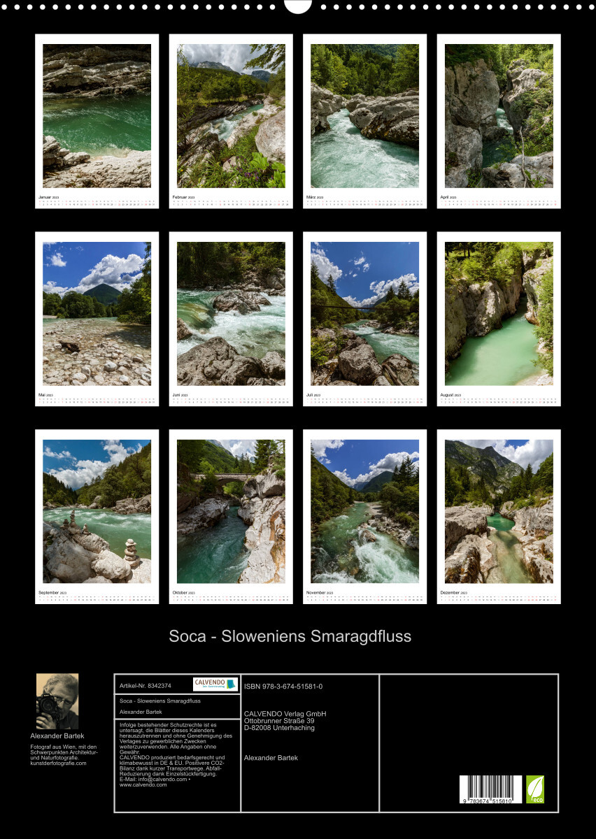Soca - Sloweniens Smaragdfluss (Wandkalender 2023 DIN A2 hoch)