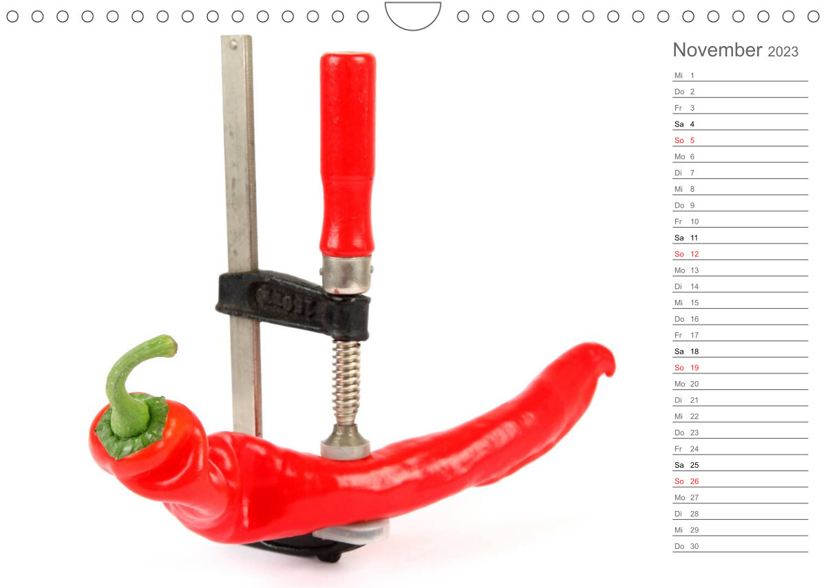 Echt scharf - Der Chili-Küchen-Planer (Wandkalender 2023 DIN A4 quer)