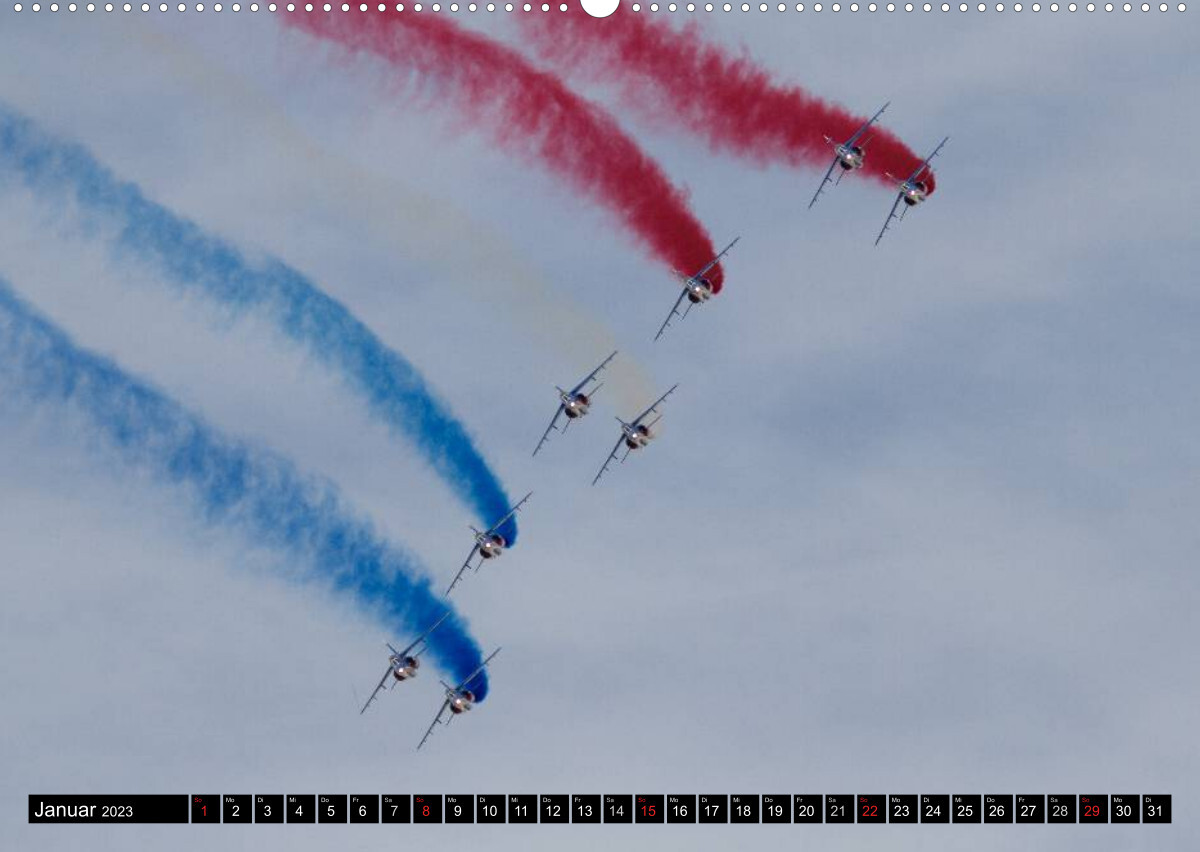 Augenblicke in der Luft: Patrouille de France (Premium, hochwertiger DIN A2 Wandkalender 2023, Kunstdruck in Hochglanz)