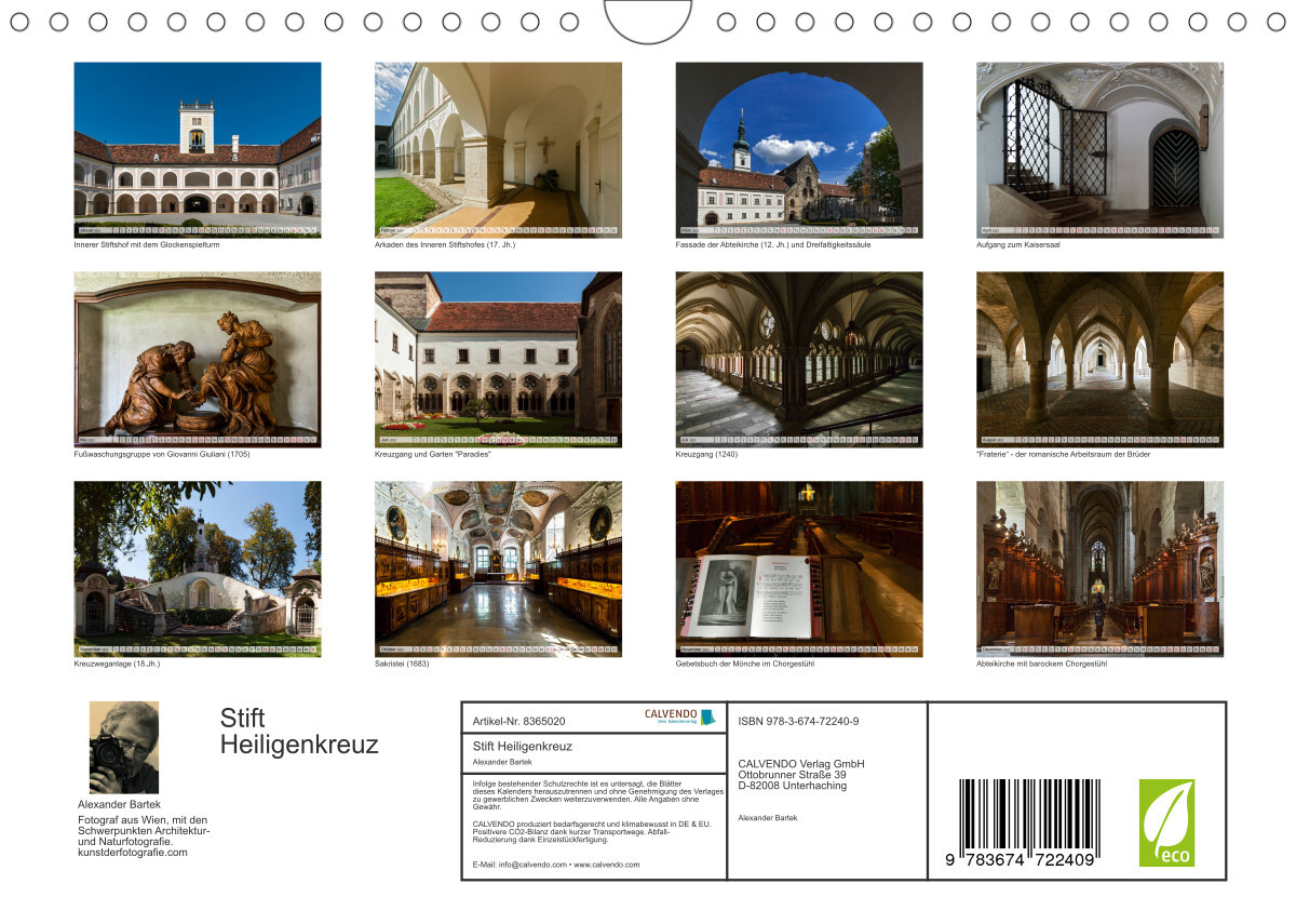 Stift Heiligenkreuz (Wandkalender 2023 DIN A4 quer)