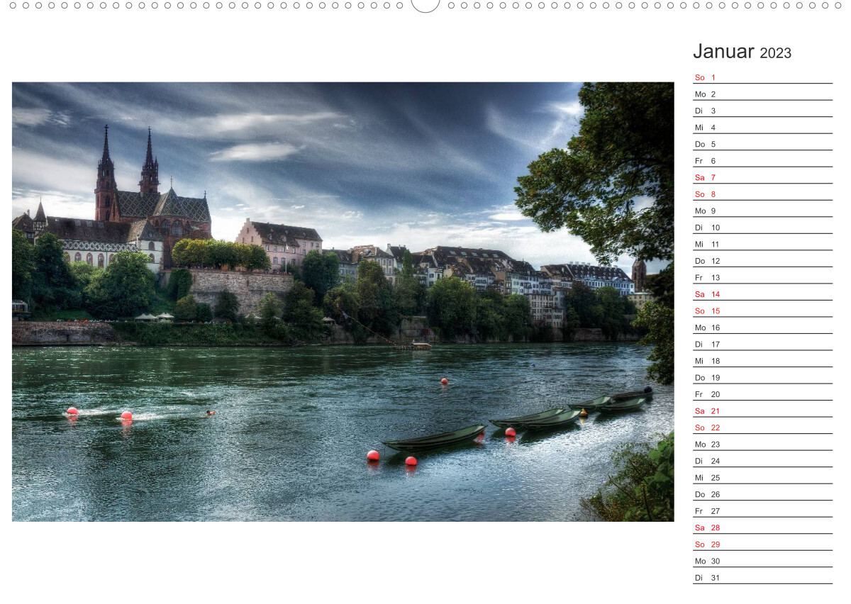 Basel, eine Stadt am RheinCH-Version (Wandkalender 2023 DIN A2 quer)