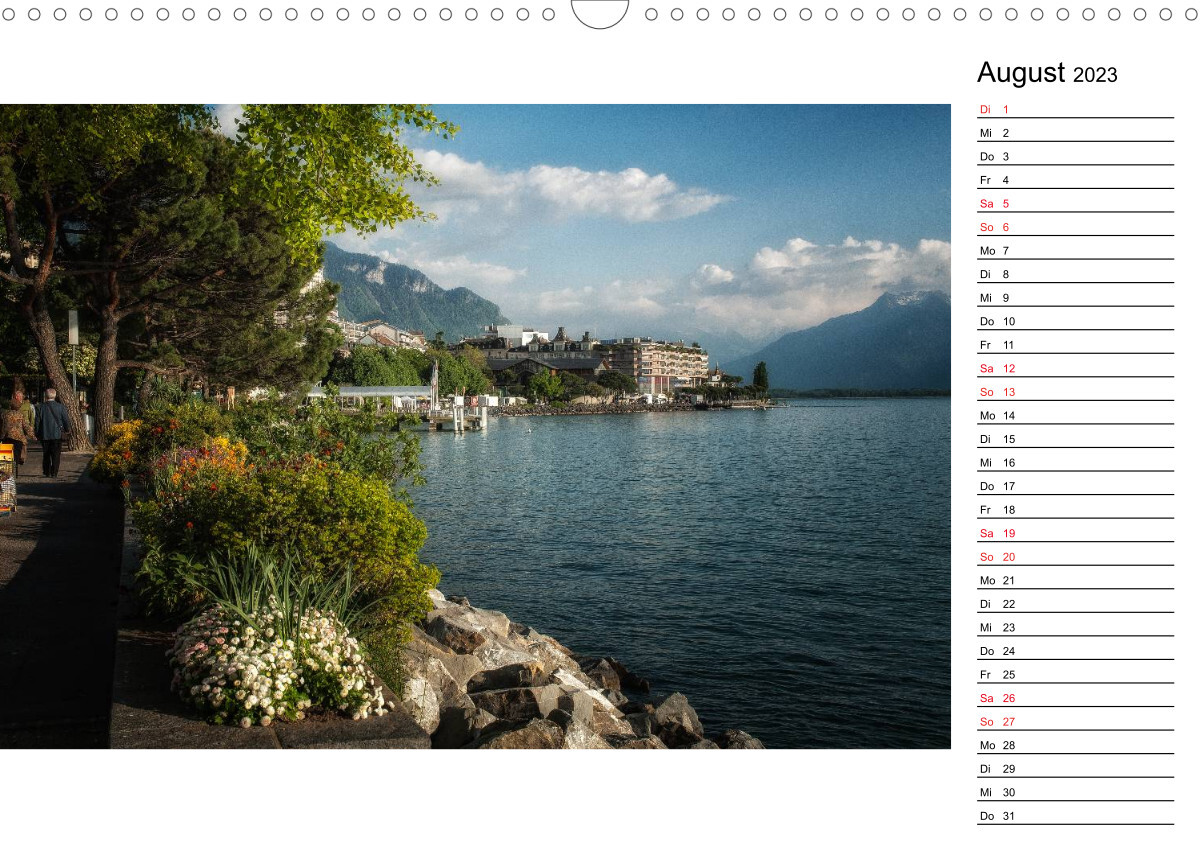 Montreux - Die Ufer des Genfer SeesCH-Version (Wandkalender 2023 DIN A3 quer)