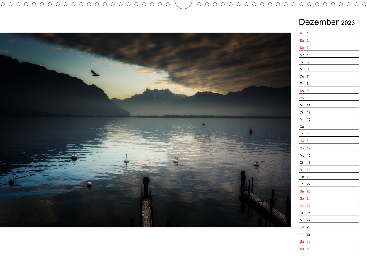 Montreux - Die Ufer des Genfer SeesCH-Version (Wandkalender 2023 DIN A3 quer)