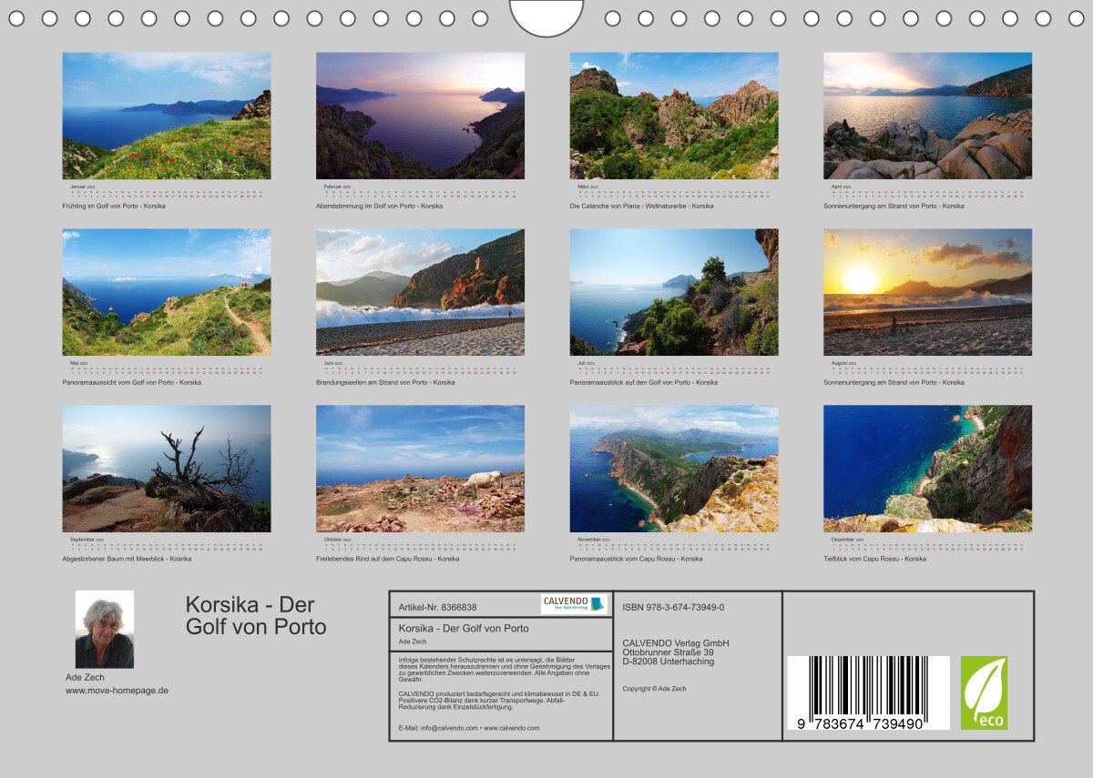 Korsika - Der Golf von Porto (Wandkalender 2023 DIN A4 quer)