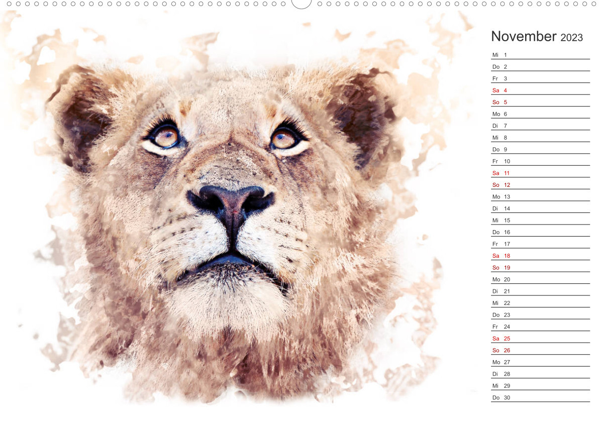 Tierportraits - Fine Art (Premium, hochwertiger DIN A2 Wandkalender 2023, Kunstdruck in Hochglanz)