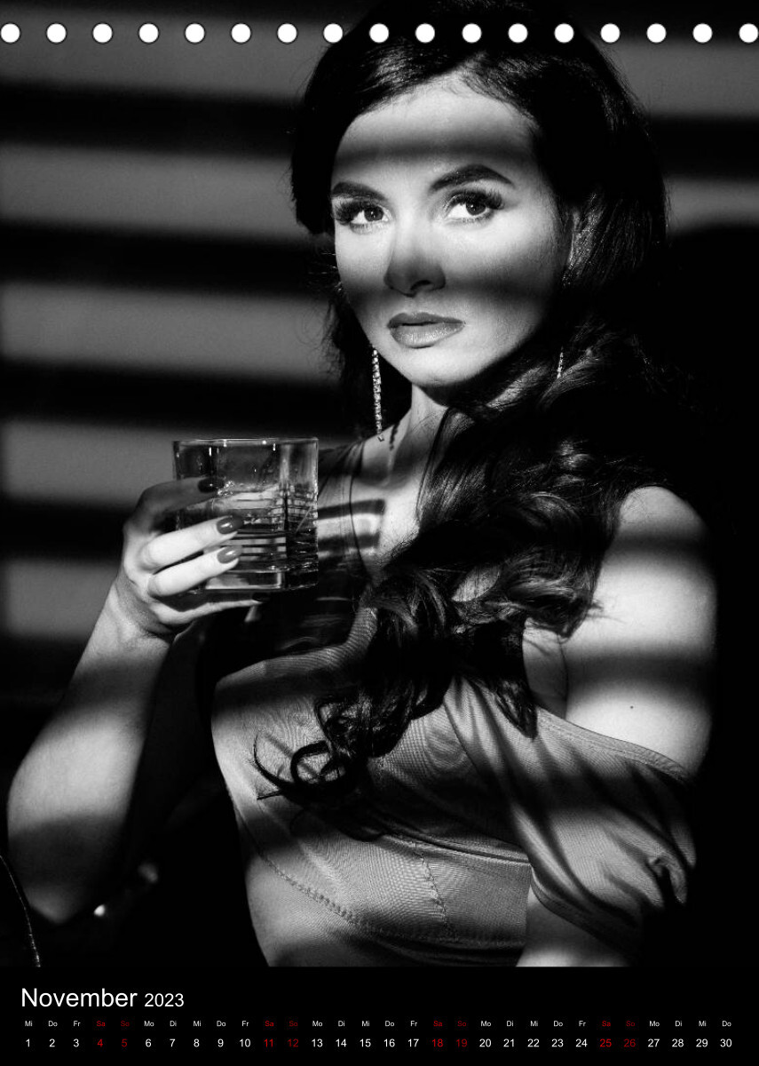 Film Noir-Hommage in schwarzweiß Portraits (Tischkalender 2023 DIN A5 hoch)