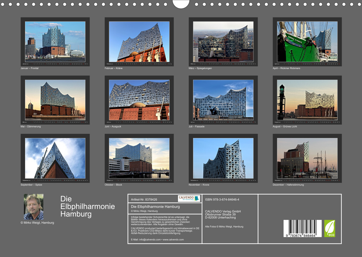 Die Elbphilharmonie Hamburg (Wandkalender 2023 DIN A3 quer)