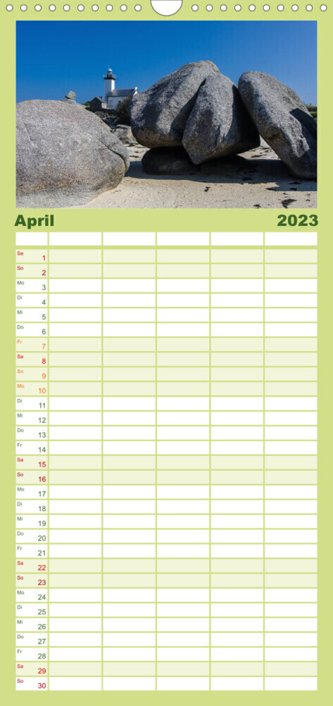 Familienplaner Bretonische Impressionen (Wandkalender 2023 , 21 cm x 45 cm, hoch)