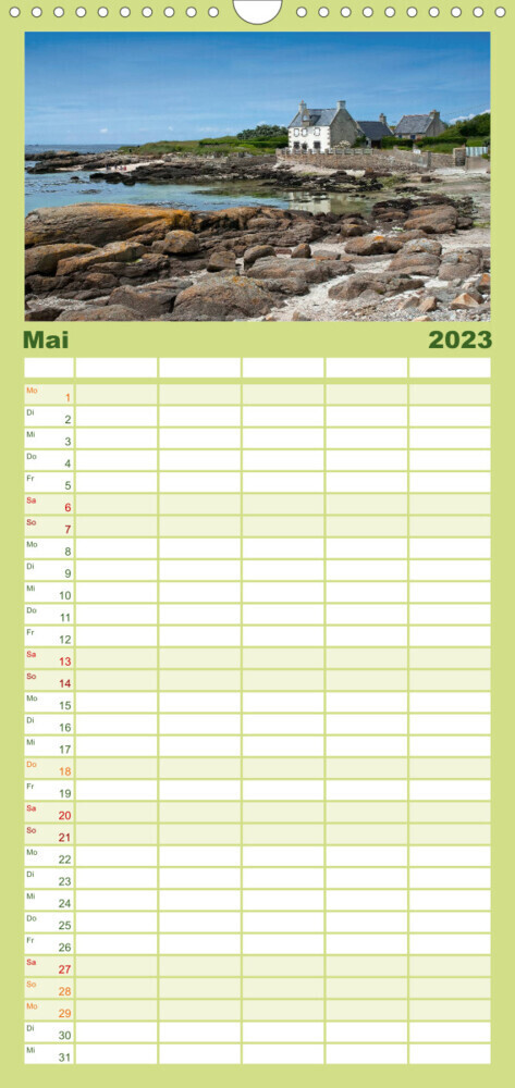 Familienplaner Bretonische Impressionen (Wandkalender 2023 , 21 cm x 45 cm, hoch)