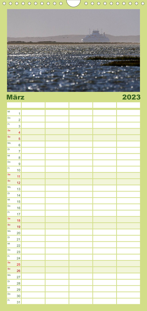 Familienplaner Die Insel Römö (Wandkalender 2023 , 21 cm x 45 cm, hoch)