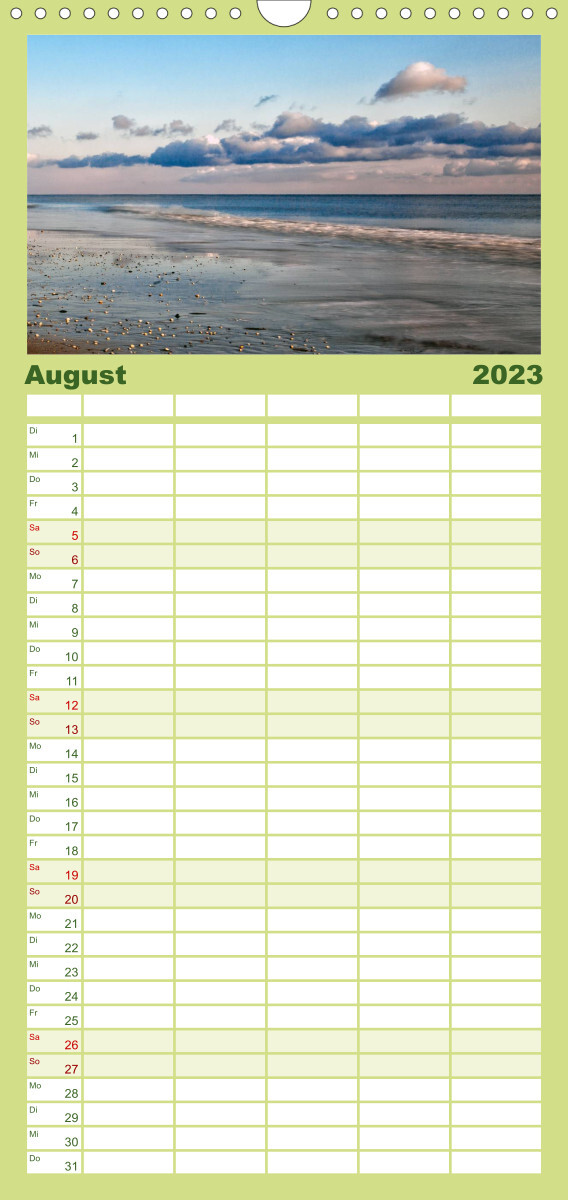 Familienplaner Die Insel Römö (Wandkalender 2023 , 21 cm x 45 cm, hoch)