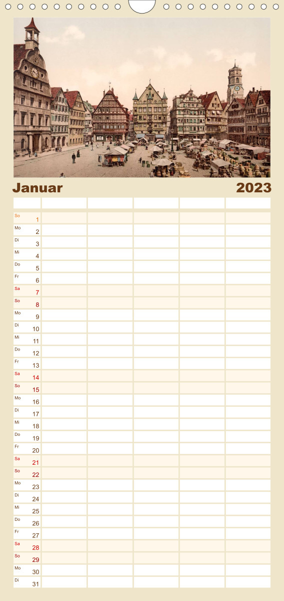 Familienplaner Deutschland um 1900 (Wandkalender 2023 , 21 cm x 45 cm, hoch)
