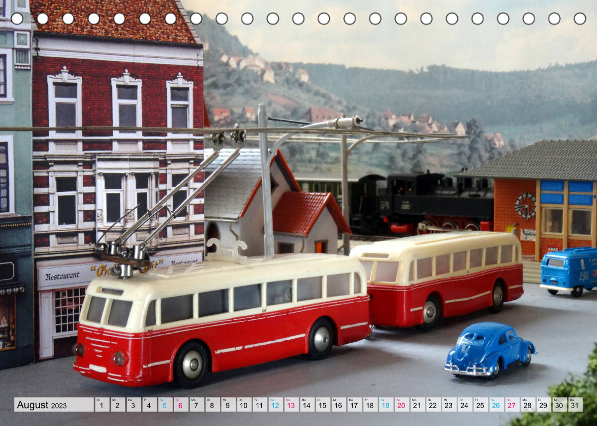 Trolley-Bus H0 (Tischkalender 2023 DIN A5 quer)