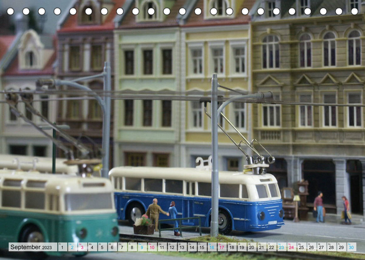 Trolley-Bus H0 (Tischkalender 2023 DIN A5 quer)
