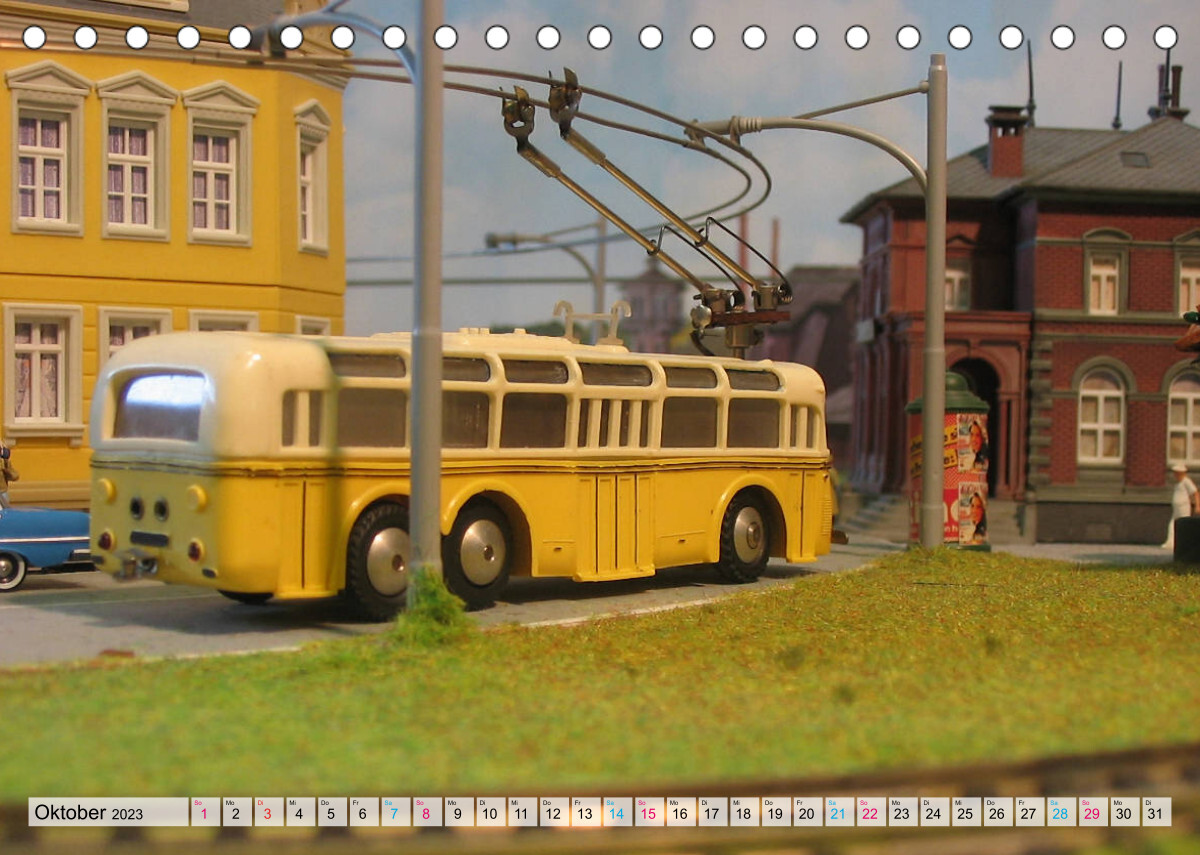 Trolley-Bus H0 (Tischkalender 2023 DIN A5 quer)