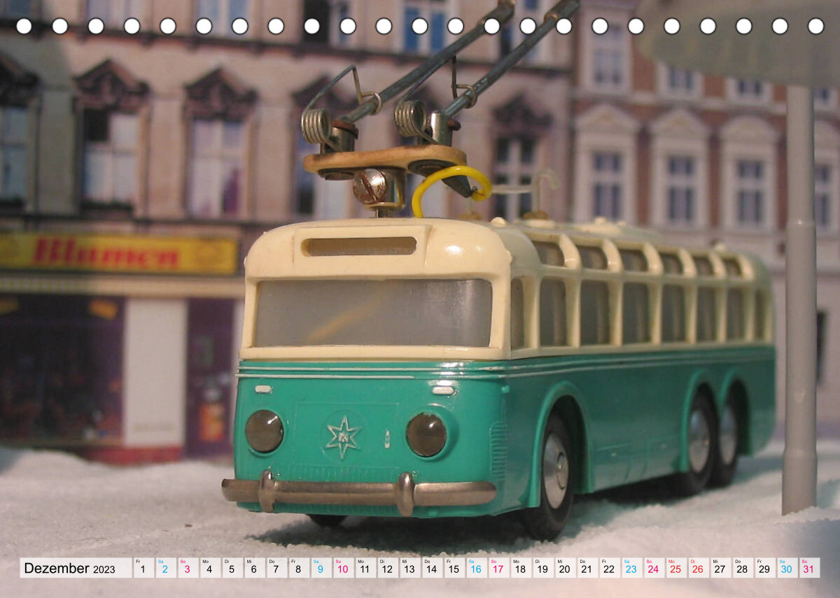 Trolley-Bus H0 (Tischkalender 2023 DIN A5 quer)
