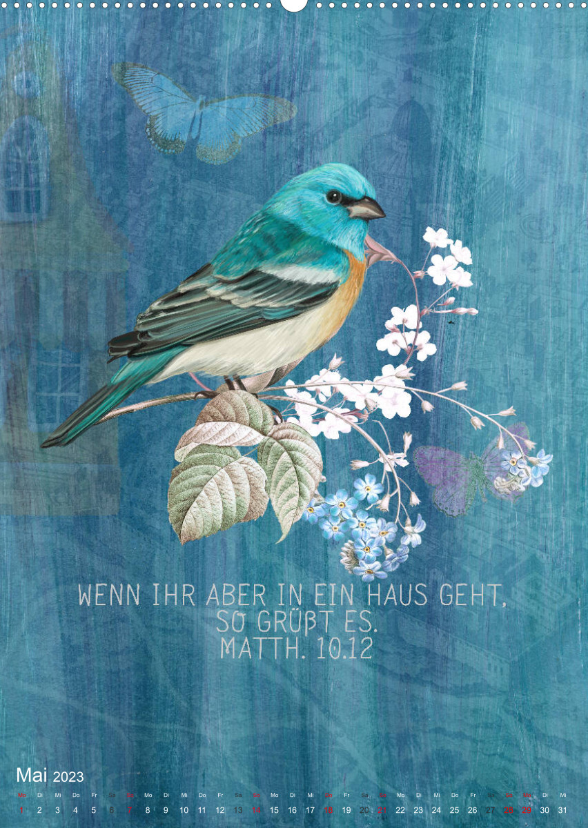 Bibelworte für Vogelfreunde (Wandkalender 2023 DIN A2 hoch)