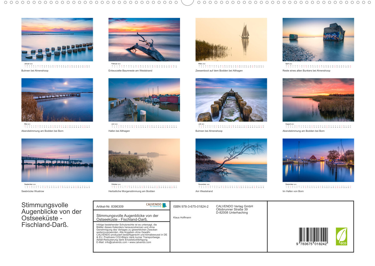 Fischland-Darß - Stimmungsvolle Augenblicke (Premium, hochwertiger DIN A2 Wandkalender 2023, Kunstdruck in Hochglanz)