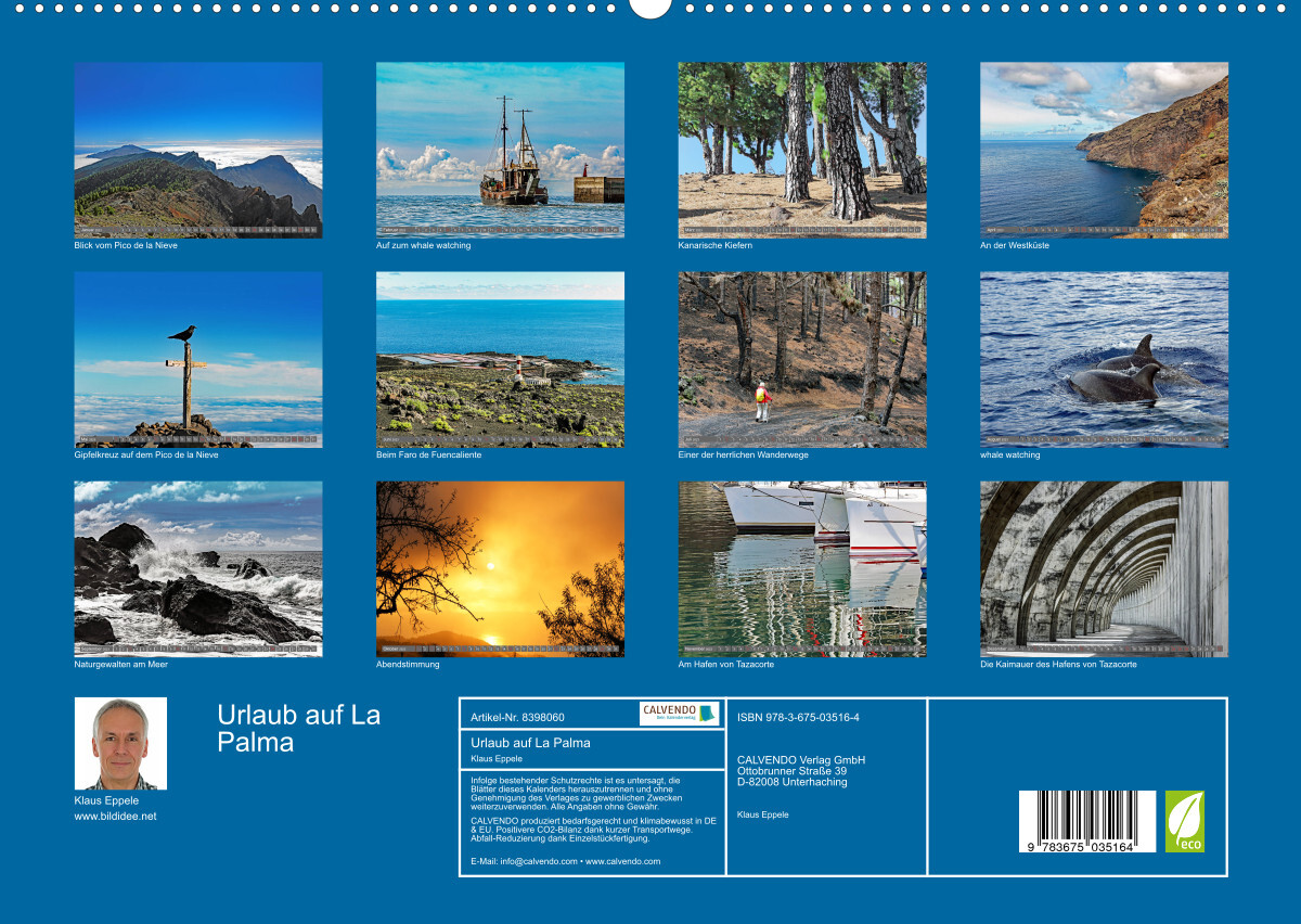 Urlaub auf La Palma (Premium, hochwertiger DIN A2 Wandkalender 2023, Kunstdruck in Hochglanz)
