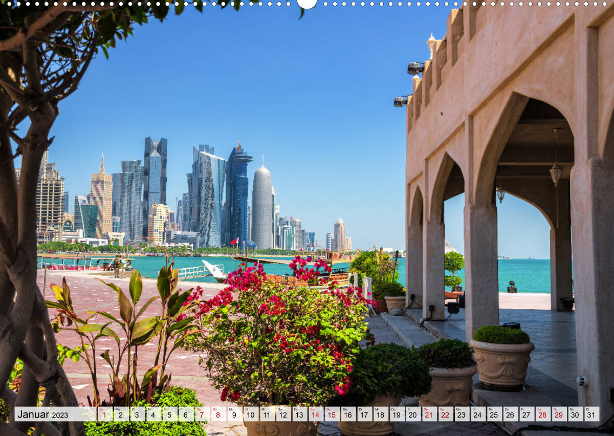Doha - Hauptstadt von Katar (Wandkalender 2023 DIN A2 quer)