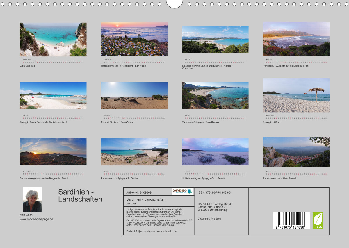 Sardinien - Landschaften (Wandkalender 2023 DIN A3 quer)