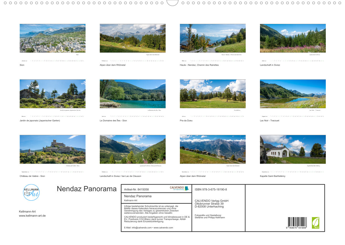 Nendaz Panorama (Wandkalender 2023 DIN A2 quer)