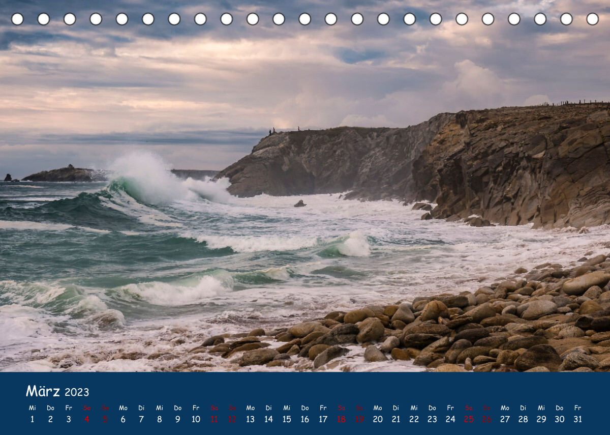 Die wildromantische Côte Sauvage (Tischkalender 2023 DIN A5 quer)