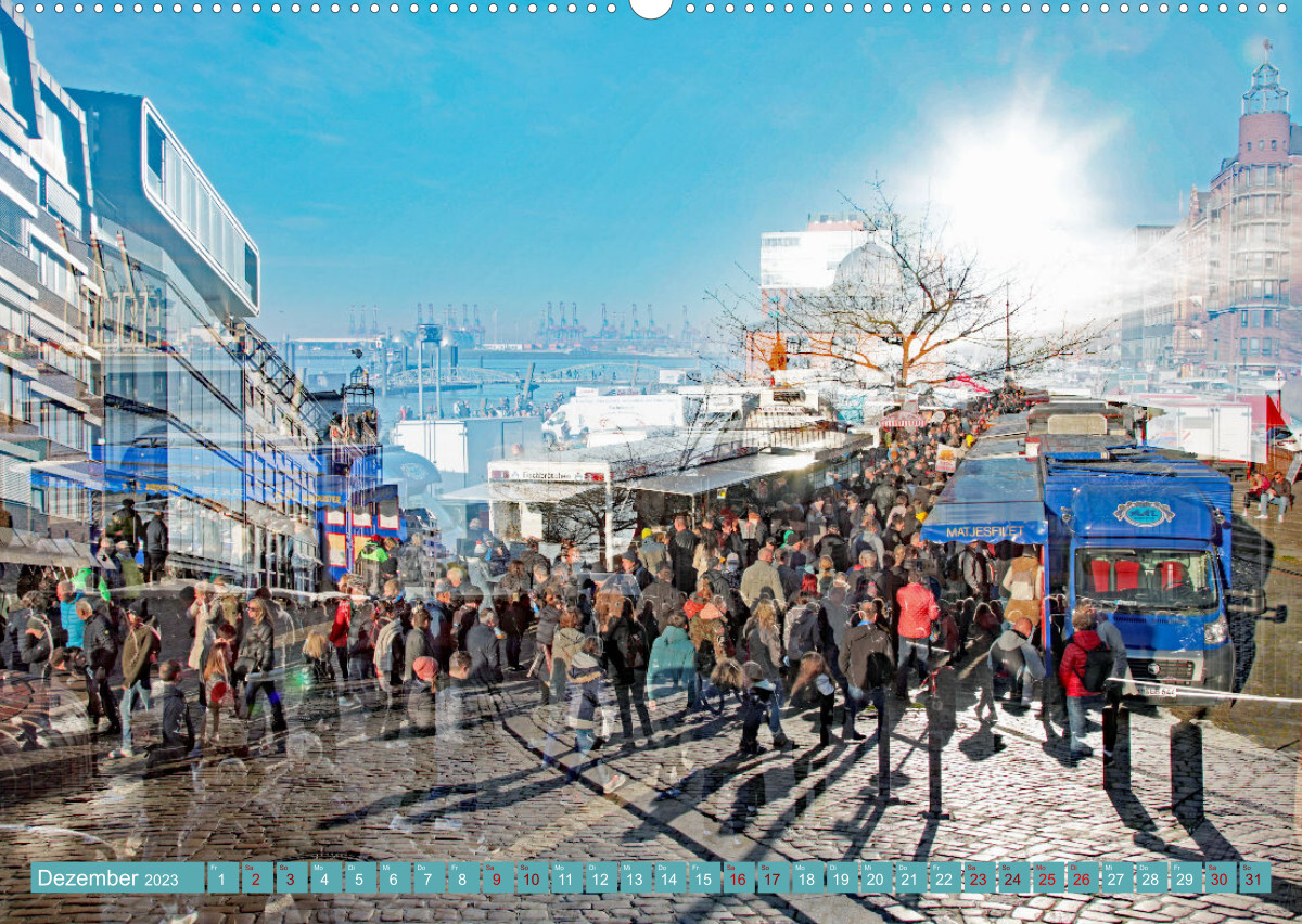 Hamburg mal 2 (Premium, hochwertiger DIN A2 Wandkalender 2023, Kunstdruck in Hochglanz)