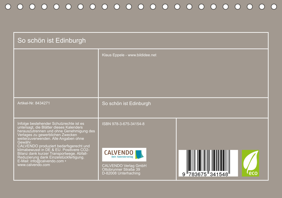 So schön ist Edinburgh (Tischkalender 2023 DIN A5 quer)